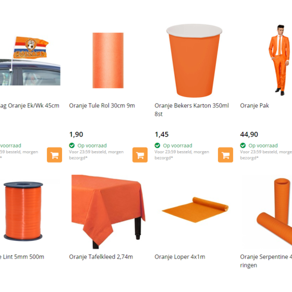 Orange assortment of Partywinkel