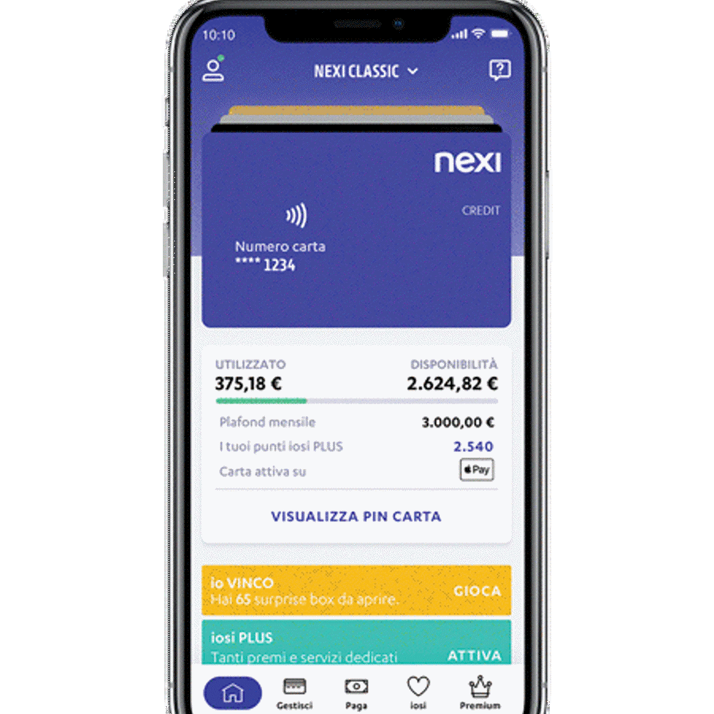 The Nexi app to keep track of your (online) payments.