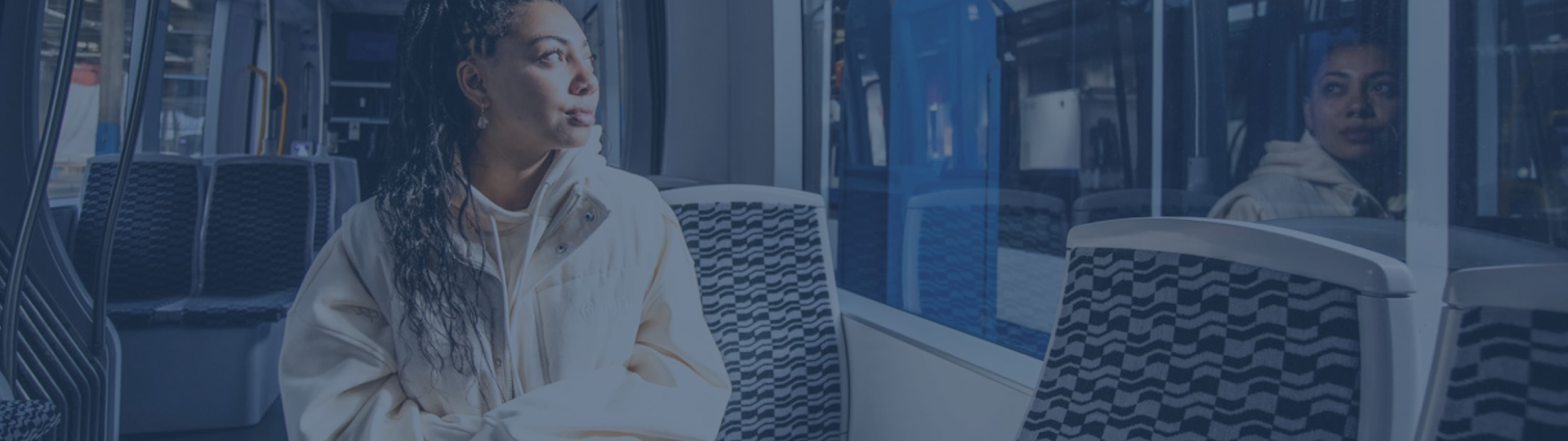 GVB Header Woman In Tram Overlay